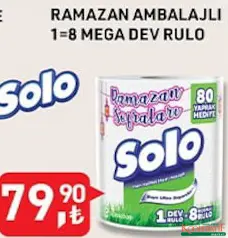 SOLO RAMAZAN AMBALAJLI DEV RULO KAĞIT HAVLU SOLO RAMAZAN AMBALAJLI DEV RULO KAĞIT HAVLU